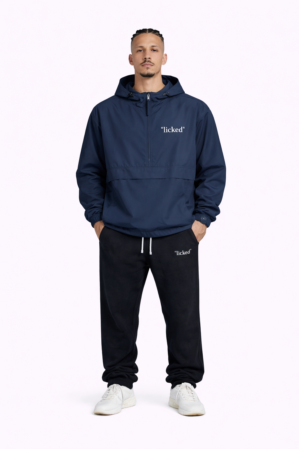 "licked" Windbreaker Navy Blue - licked